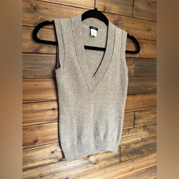JCREW womans wool and cashmere cream vest size Small - Picture 3 of 7